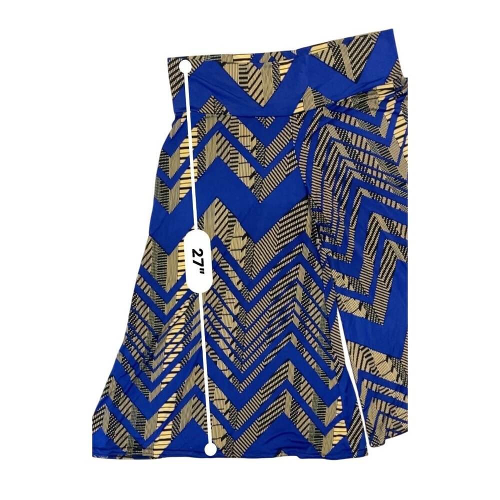 ASSA Navy &‎ Black Chevron Palazzo Pants - Wide Leg Stretch Knit Trousers - Picture 7 of 9